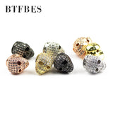 Clown Skull Zircon Copper Beads 2pcs DIY Jewelry Making Accessories