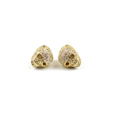 Clown Skull Zircon Copper Beads 2pcs DIY Jewelry Making Accessories