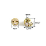 Clown Skull Zircon Copper Beads 2pcs DIY Jewelry Making Accessories