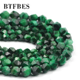Green Faceted Tiger Eye Stone Spacer Bead 6-8MM for Jewelry Making