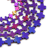 Purple Cross Hematite Stone Charm Spacers Beads for Bracelet Making