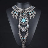 Geometric Carved Rhinestone Necklace Sweater Chain