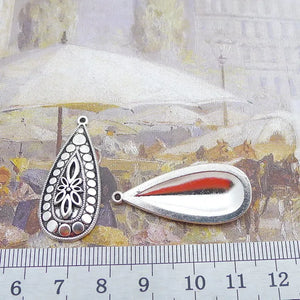 10pcs Antique Silver Water Drop Bead Charm Pendant DIY Jewelry Making