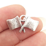 Lot of 30 Checkered Flag Charms Antique Silver Racing Pendants DIY 22*12mm