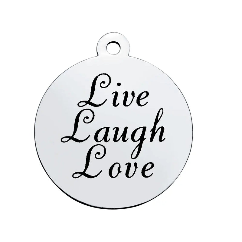 30pcs Stainless Steel Live Laugh Love Charms Pendant