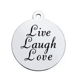30pcs Stainless Steel Live Laugh Love Charms Pendant