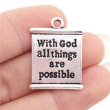 30pcs God All Things Are Possible Charms Jesus Pendants