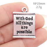 30pcs God All Things Are Possible Charms Jesus Pendants