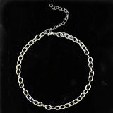 Stainless Steel Link Chain Bracelet with Lobster Clasp for Charms