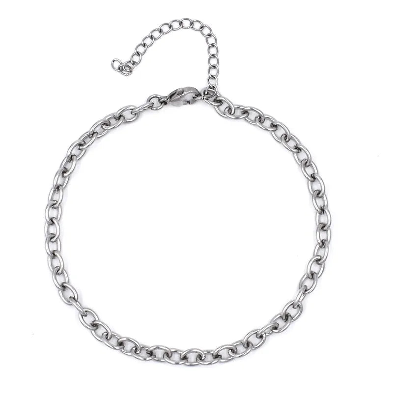 Stainless Steel Link Chain Bracelet with Lobster Clasp for Charms