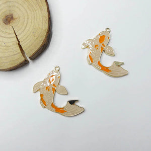 10 Koi Fish Charm Pendants for DIY Jewelry Making Enamel Fish Charms