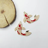 10 Koi Fish Charm Pendants for DIY Jewelry Making Enamel Fish Charms