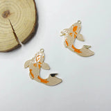 10 Koi Fish Charm Pendants for DIY Jewelry Making Enamel Fish Charms