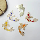 10 Koi Fish Charm Pendants for DIY Jewelry Making Enamel Fish Charms