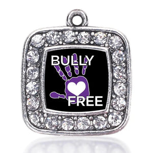 Bullying Support Charm Antique Silver Plated Crystal Jewelry