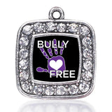 Bullying Support Charm Antique Silver Plated Crystal Jewelry