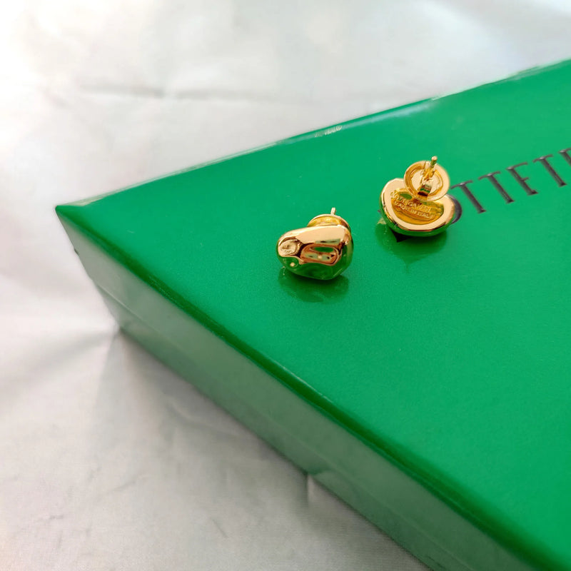 French Golden Stud Earrings for Women Vintage Christmas Gift