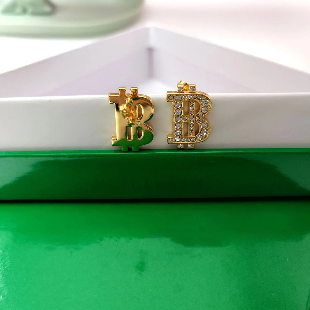 French Golden Stud Earrings for Women Vintage Christmas Gift