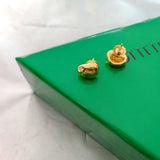 French Golden Stud Earrings for Women Vintage Christmas Gift