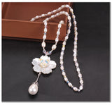 Simulated Pearl Shellfish Necklaces&Pendants Leaves Statement Necklace