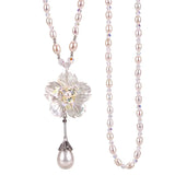 Simulated Pearl Shellfish Necklaces&Pendants Leaves Statement Necklace