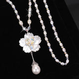 Simulated Pearl Shellfish Necklaces&Pendants Leaves Statement Necklace