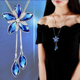 Flower Necklace Women Long Winter Sweater Chain Accessory