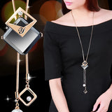 Flower Necklace Women Long Winter Sweater Chain Accessory