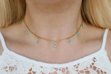 Baby Evil Eye Beaded Choker Necklace
