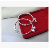 Baby Bracelet Silver-plated Polished Bells Children's Bangles