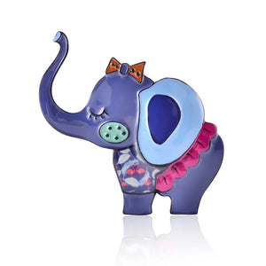 Enamel Baby Elephant Brooch Pin for Women