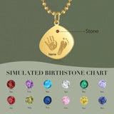 Baby Feet Necklace For Mom- Birthstone Personalised