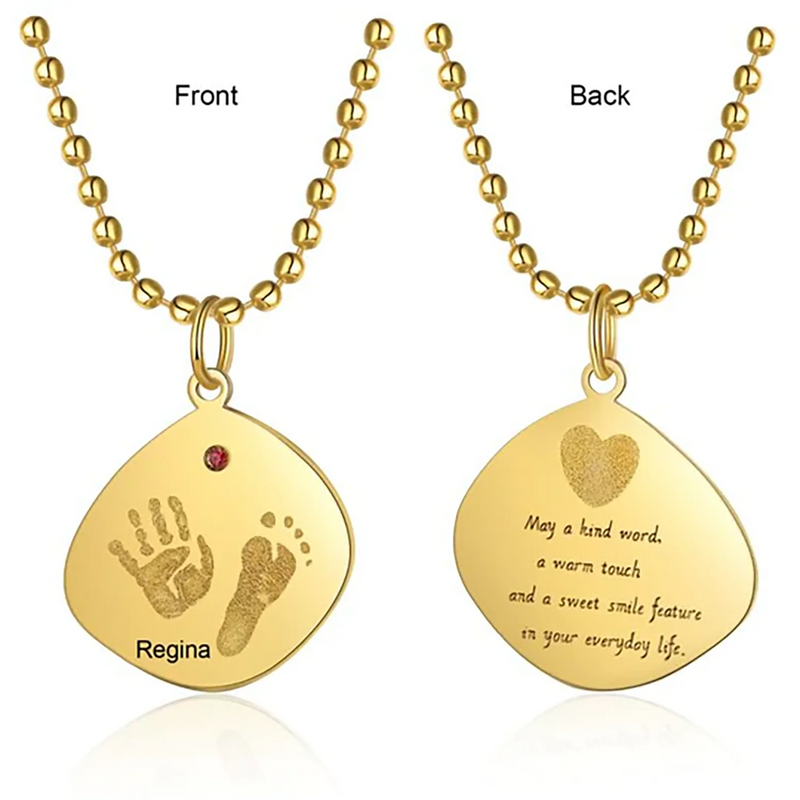 Baby Feet Necklace For Mom- Birthstone Personalised