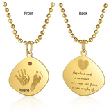 Baby Feet Necklace For Mom- Birthstone Personalised