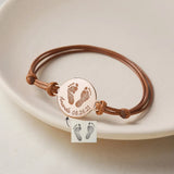 Baby Footprint Bracelet Personalized Rope Adjustable Woman Carved Handprint