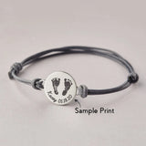 Baby Footprint Bracelet Personalized Rope Adjustable Woman Carved Handprint