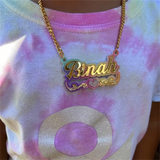 Personalized Name Necklace Heart Pendant for Girls - Acrylic Nameplate Necklace