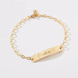 Baby Jewelry Charm Child ID Name Bracelets Stainless Steel Chain Nameplate