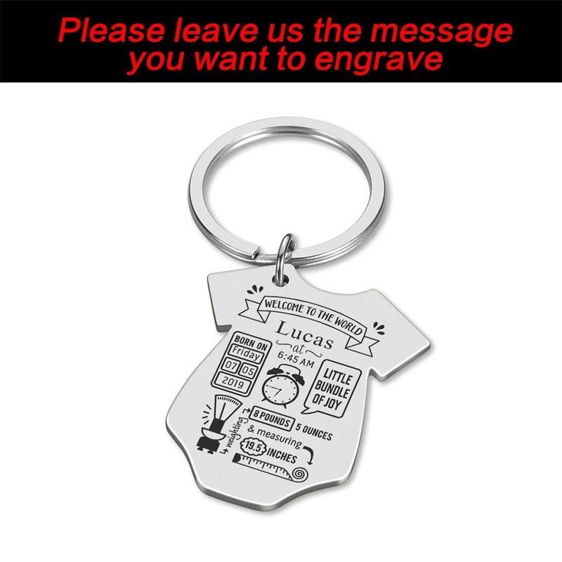 Personalized Baby Siamese Shape Key Chain - Custom Newborn Souvenir Jewelry