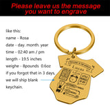 Personalized Baby Siamese Shape Key Chain - Custom Newborn Souvenir Jewelry