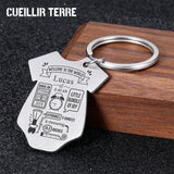 Personalized Baby Siamese Shape Key Chain - Custom Newborn Souvenir Jewelry