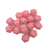 Baby Pink Icosahedron Silicone Bead for DIY Keychain Craft