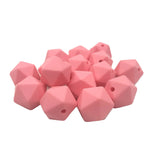 Baby Pink Icosahedron Silicone Bead for DIY Keychain Craft