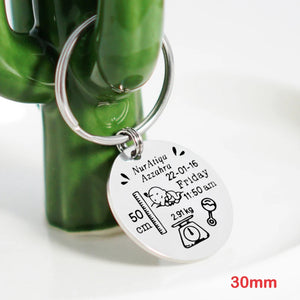 Baby Stats Keychain Personalized Name Birth Weight For Newborn