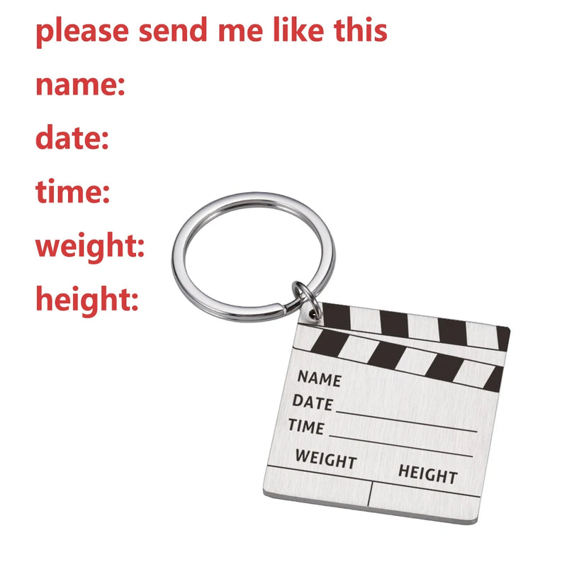 Baby Stats Keychain Personalized Name Weight Time Height