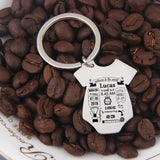 Siamese Baby Stats Personalized KeyChain Dad Mom Keepsake Jewelry