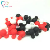 Baby Teething Beads 9 PCS Red Mix Carton Heads Of Silicone Mickey Beads