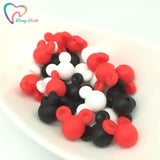 Baby Teething Beads 9 PCS Red Mix Carton Heads Of Silicone Mickey Beads