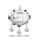 Sterling Silver Baby Safety Lock Necklace Red Rope