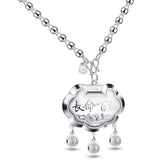 Sterling Silver Baby Safety Lock Necklace Red Rope